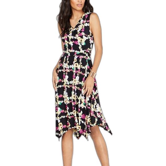 INC International Concepts Dress Women Size Medium Printed Wrap Dress Sleeveless - Picture 1 of 12